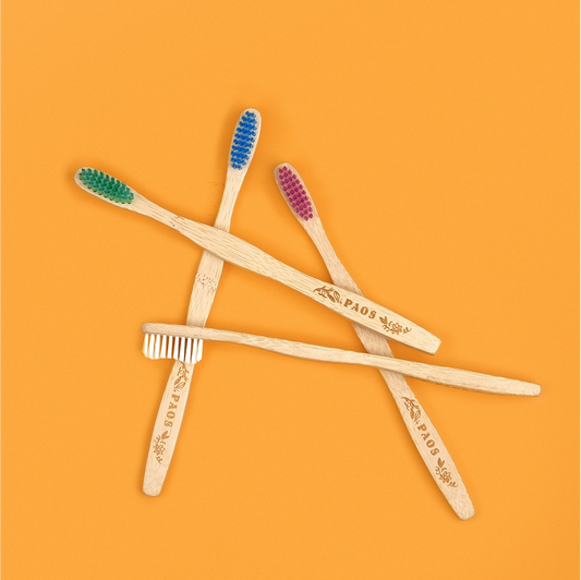 Paos -- Brosse à dents en bambou bleue