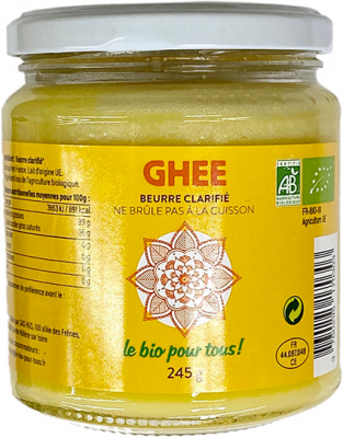 Le Bio Pour Tous -- Ghee beurre clarifié origine france - 245 g