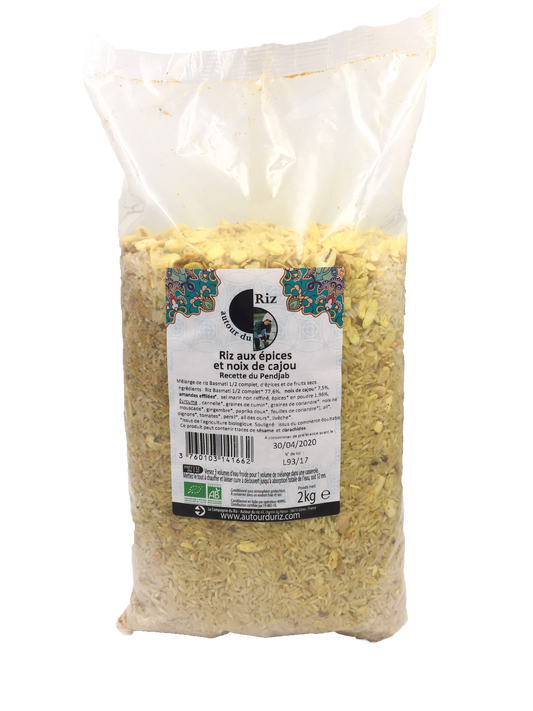Autour Du Riz -- Riz aux épices et noix de cajou bio (recette du pendjab) Vrac - 2 kg
