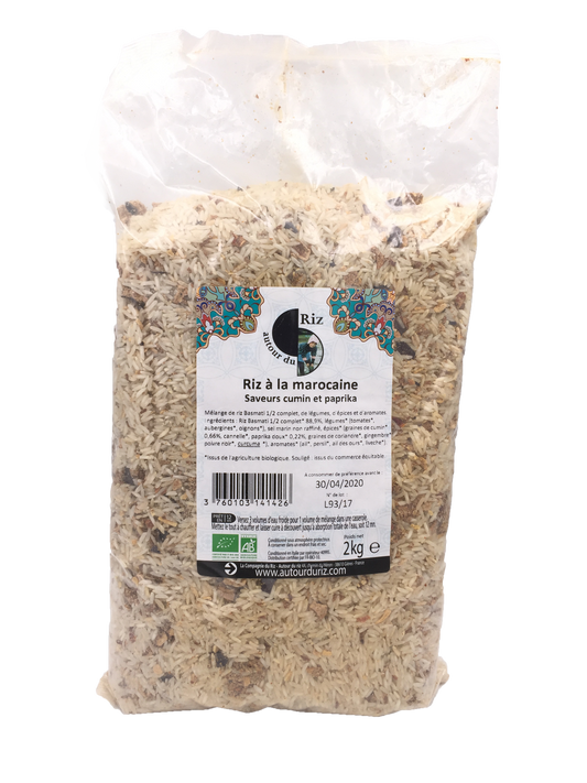Autour Du Riz -- Riz à la marocaine bio cuisson 12 min Vrac - 2 kg