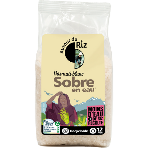 Autour Du Riz -- Riz basmati blanc bio sobre en eau (origine Pakistan) - 400 g