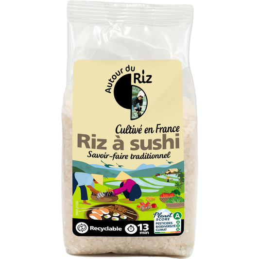 Autour Du Riz -- Riz à sushi bio cultivé en france (origine France) - 400 g