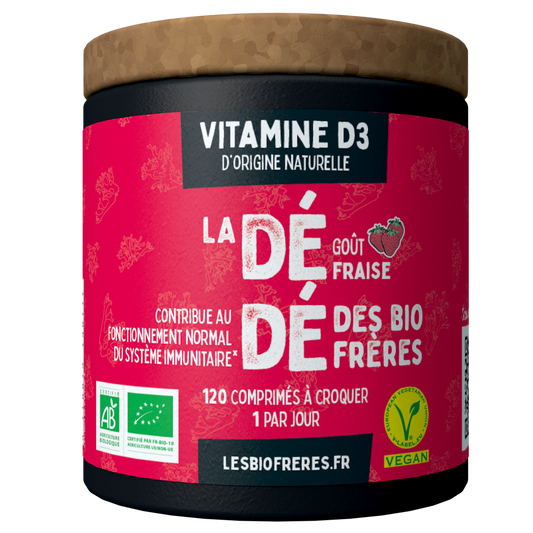 Les Bio Frères -- Dédé fraise bio (vitamine d3) immunité - 120 comprimés