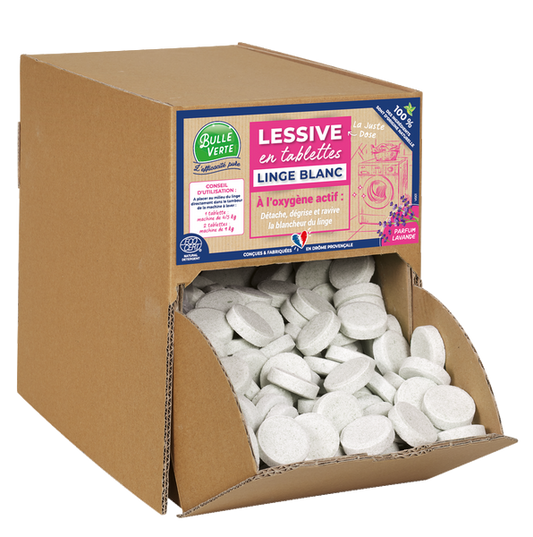 Bulle Verte -- Lessive linge blanc en tablette Vrac - 571 tablettes