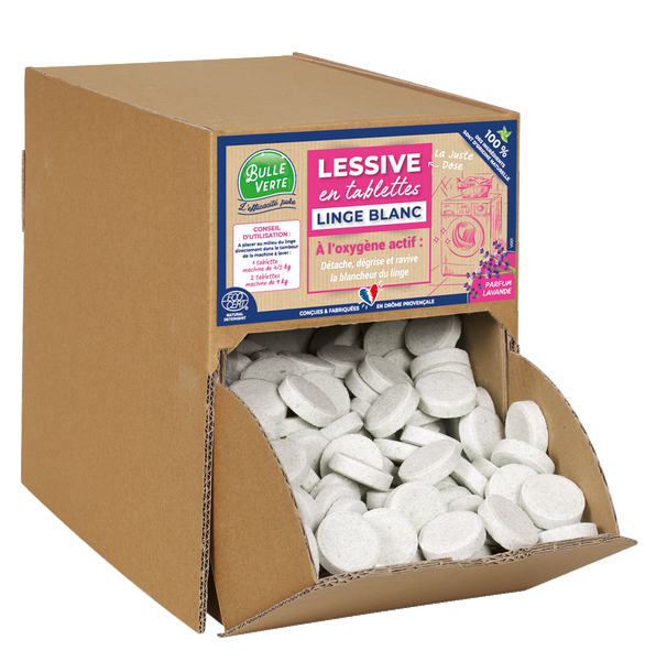 Bulle Verte -- Lessive linge blanc en tablette Vrac - 571 tablettes