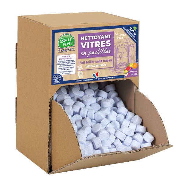 Bulle Verte -- Nettoyant vitres en pastille à diluer Vrac - 400 pastilles