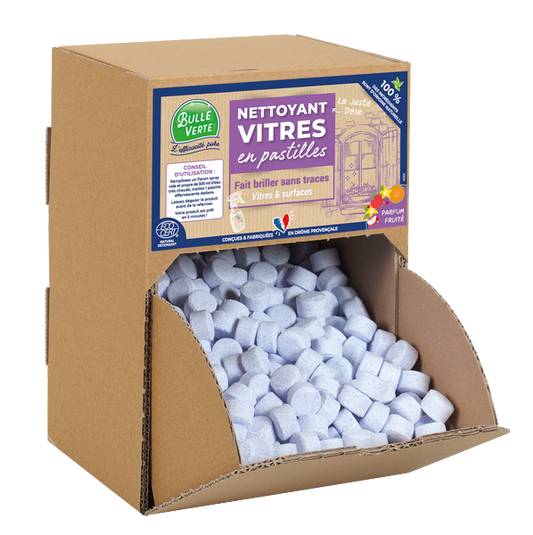 Bulle Verte -- Nettoyant vitres en pastille à diluer Vrac - 400 pastilles