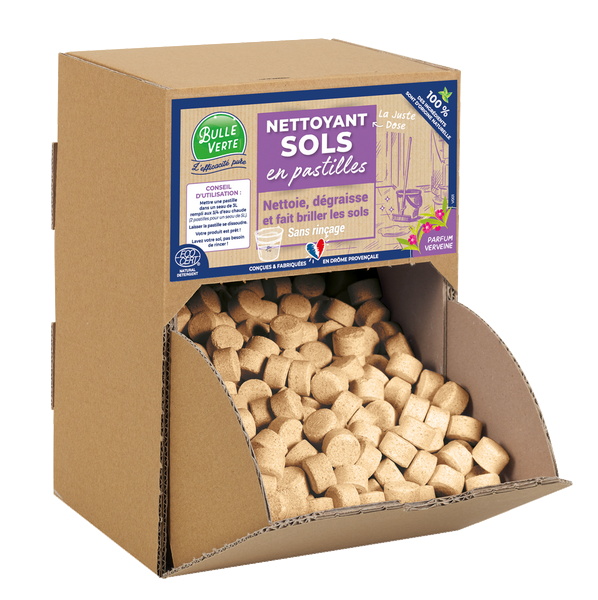 Bulle Verte -- Nettoyant sols en pastille à diluer Vrac - 600 pastilles