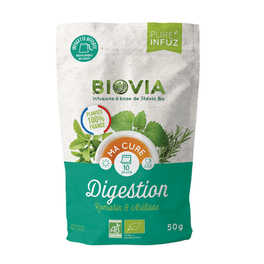 Biovia -- Cure digestion en tisane bio (romarin, mélisse, stévia) - 50 g