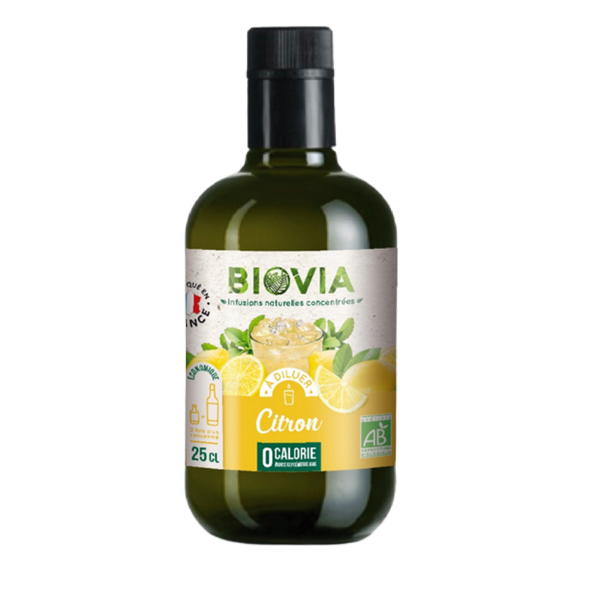Biovia -- Infusion concentrée citron à la stévia bio (comme un sirop)- 25 cL
