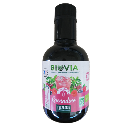 Biovia -- Infusion concentrée grenadine à la stévia bio (comme un sirop) - 25 cL