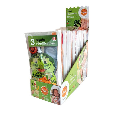 Squiz -- Gourdes réutilisables australie (prêt à vendre) - 8 lots de 3