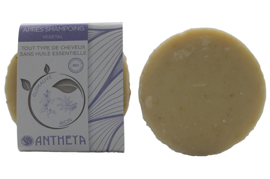 Antheya -- Après-shampoing solide guimauve sans he - démêlant (bande papier) - 90 g