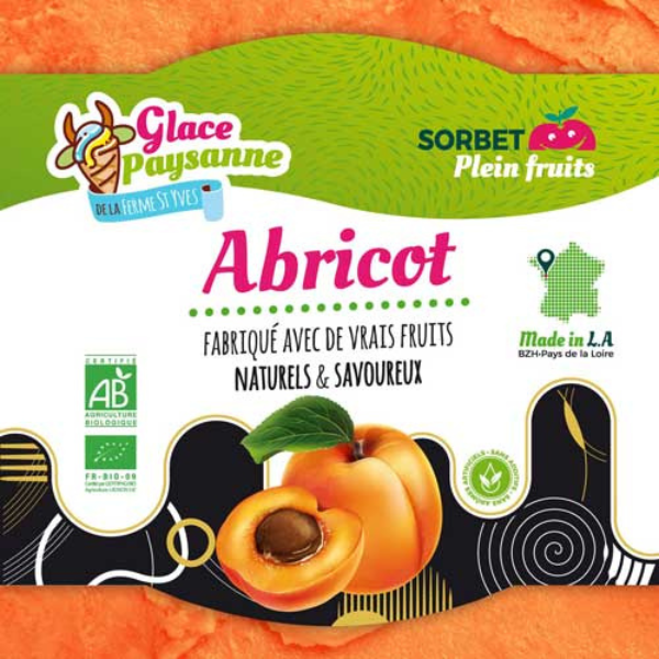 La Ferme Saint Yves -- Sorbet plein fruit abricot bio Vrac - 2,5 L