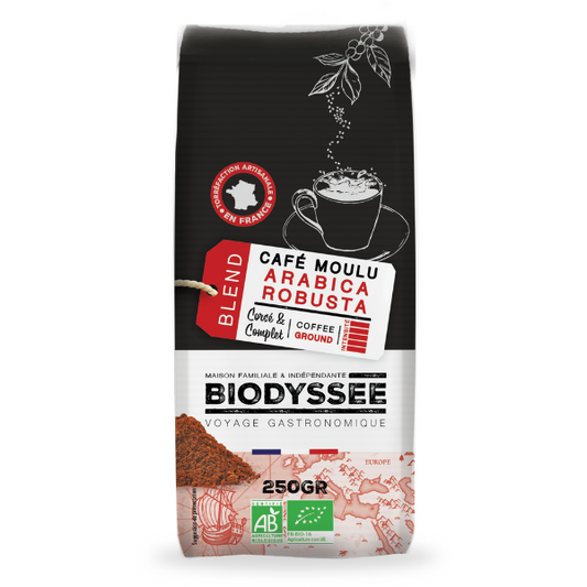 Biodyssée -- Café moulu arabica/robusta bio - 250 g