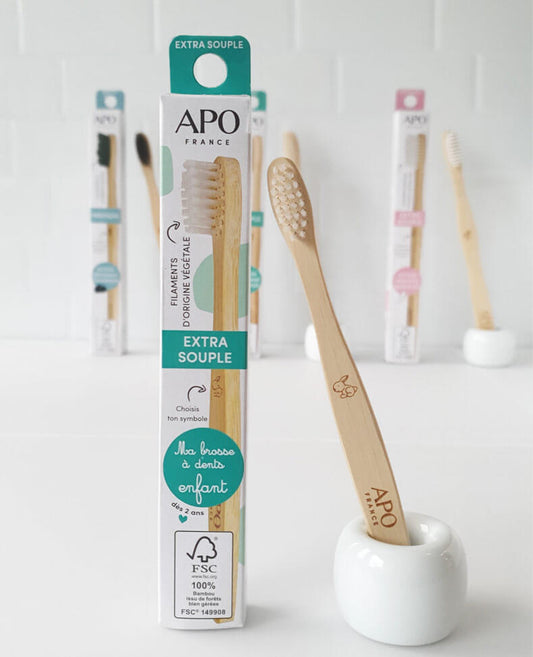 Apo -- Brosse à dents bambou extra souple enfants
