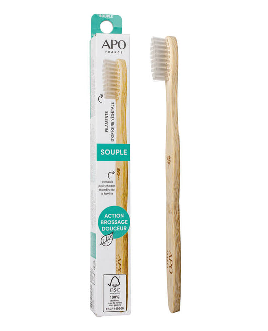 Apo -- Brosse à dents bambou souple adulte