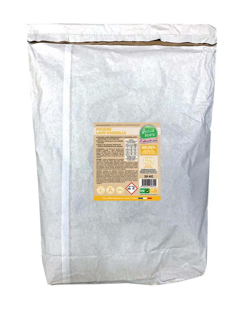 Bulle Verte -- Poudre lave vaisselle classique Vrac - 20 kg