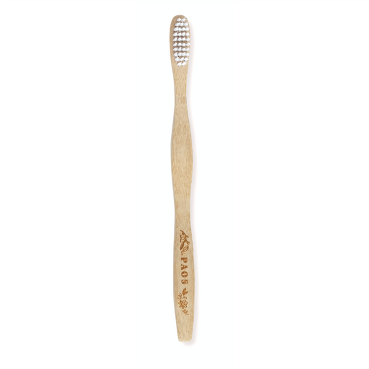 Paos -- Brosse à dents en bambou blanche