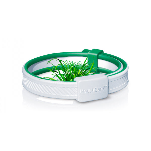 Mousticare -- Bracelet anti-moustique ajustable blanc - vert