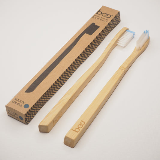 My Boo Company -- Brosse à dents adulte en bambou (souple bleu)
