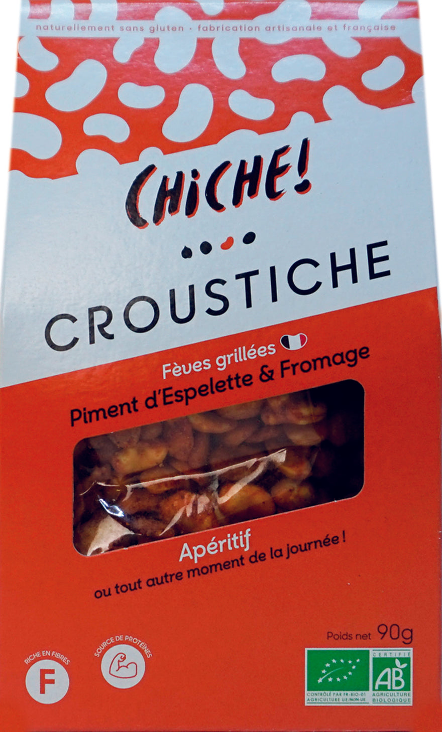 Les lumineuses -- Croustiche Fèves grillées bio Piment d'Espelette et fromage - 90 g