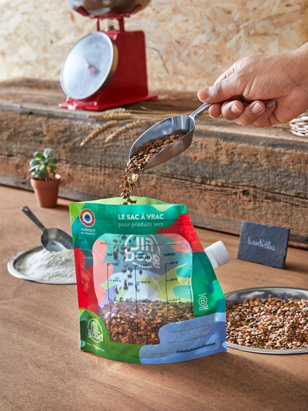 Fillgood -- Sacs à vrac réutilisables doseur gros bouchon (prêt à vendre) - 1,2L x 20