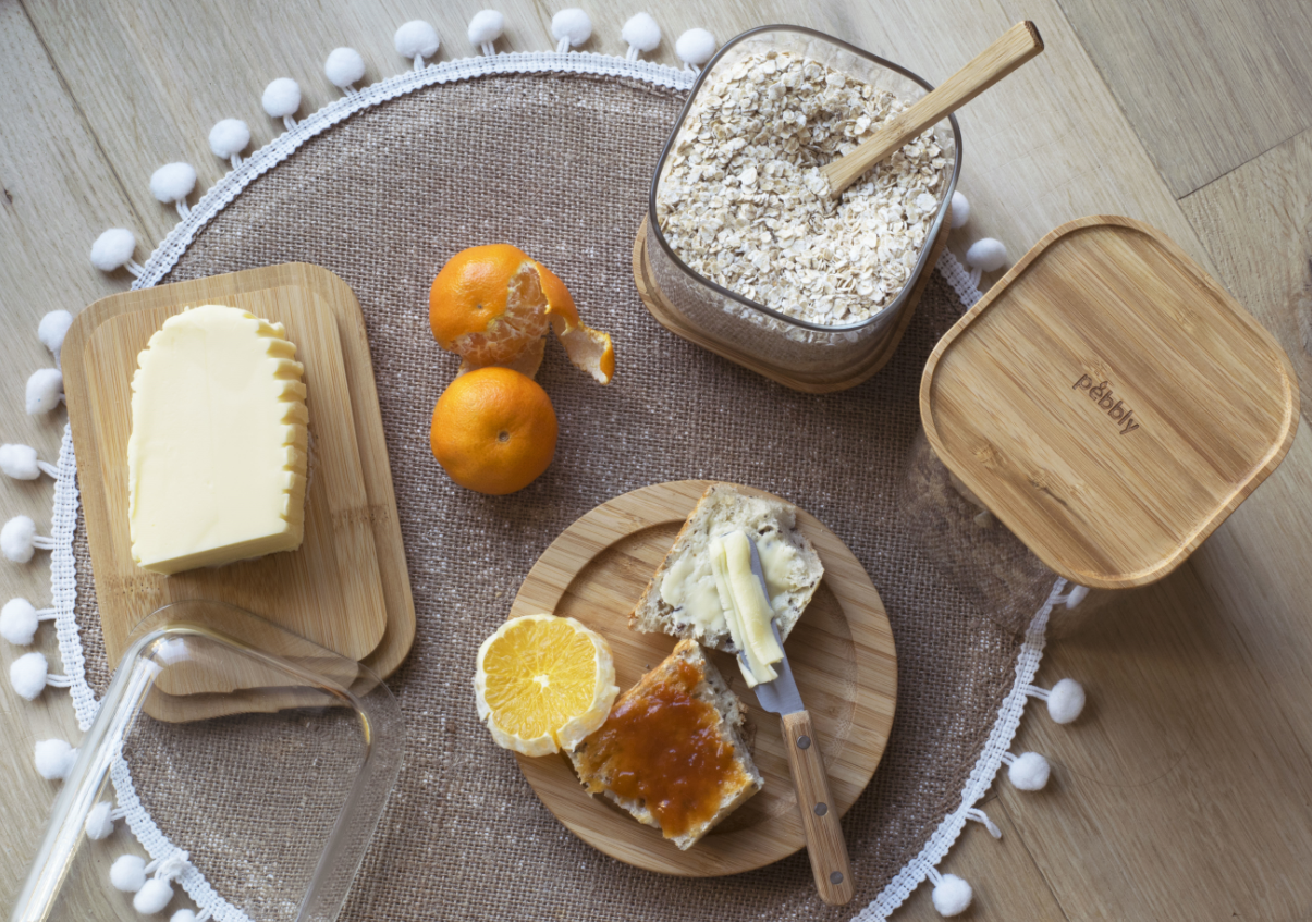 Plateau à fromage en verre et bambou - Pebbly