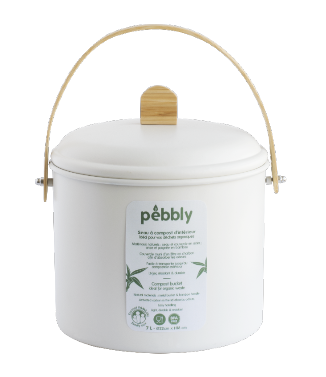 Pebbly -- Seau à compost d'intérieur avec filtre charbon - 7 l
