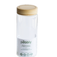Pebbly -- Bocal rond en verre borosilicate avec couvercle à vis en bambou - 650 ml