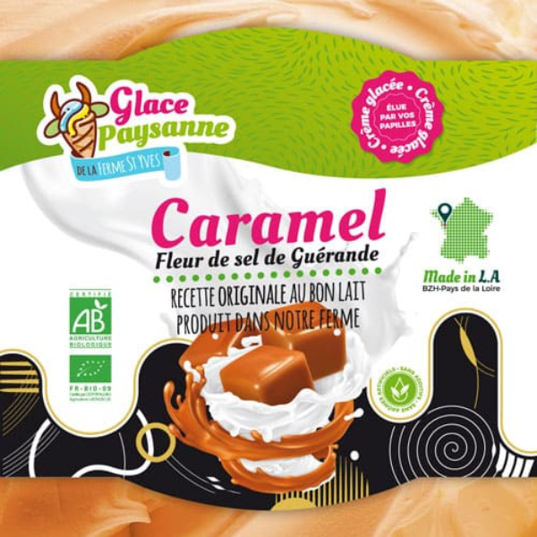 La Ferme Saint Yves -- Crème glacée caramel fleur de sel bio Vrac - 2,5 L