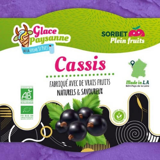 La Ferme Saint Yves -- Sorbet plein fruit cassis bio - 500 ml