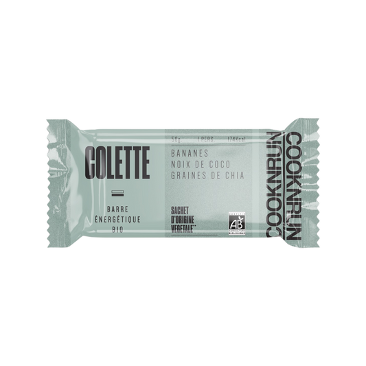 Cook'n Run -- Présentoir de 20 barres compostables bio colette (banane chia coco) - 20 x 50 g