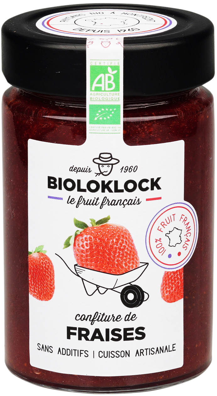 Bioloklock -- Confiture de fraises bio (france) - 230 g x 6