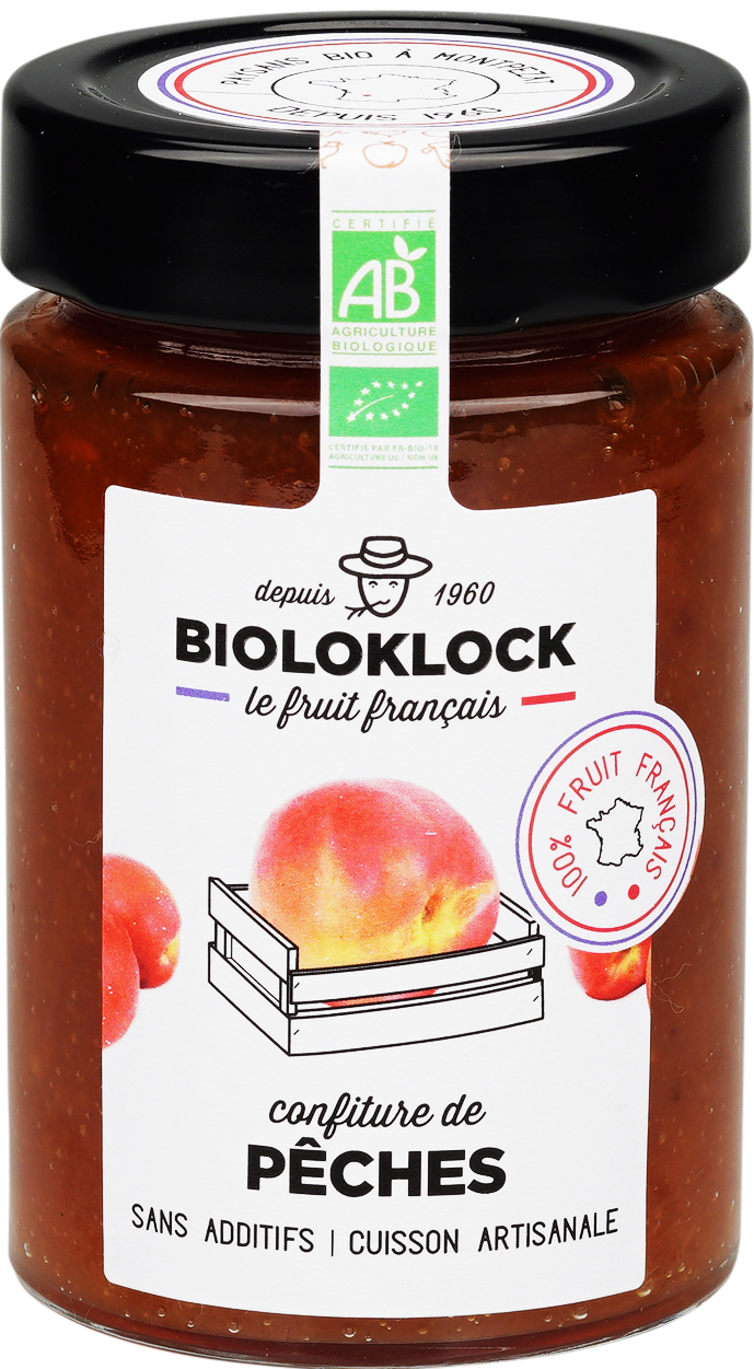Bioloklock -- Confiture de pêches bio (france) - 230 g x 6