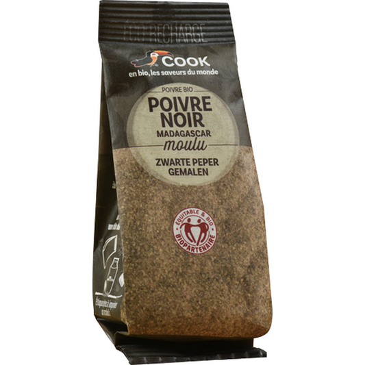 Cook épices -- Poivre noir en poudre biopartenaire (éco recharge) (origine Madagascar) - 45 g