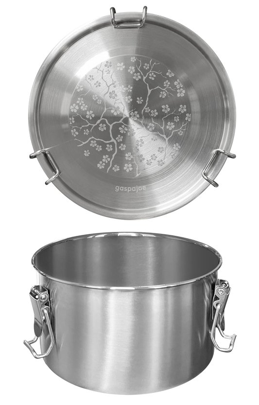 Gaspajoe -- Lunch box Drummy Inox Gravée Cerisier 1100 ml