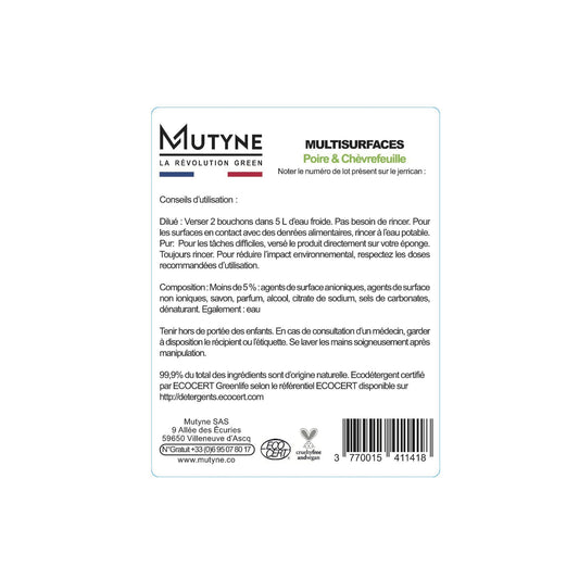 Mutyne -- Étiquettes nettoyant ménager - Rouleau de 50 étiquettes
