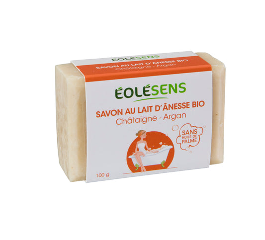 Eolesens -- Savon lait d'ânesse châtaigne bio - 100 g