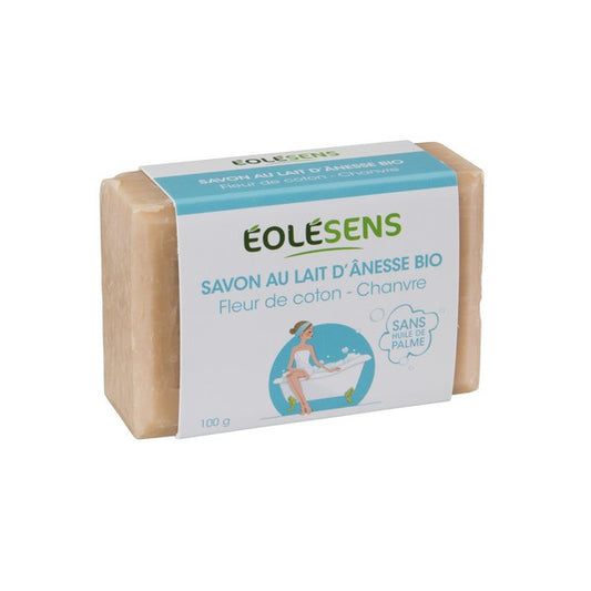 Eolesens -- Savon lait d'ânesse fleurs de coton bio - 100 g