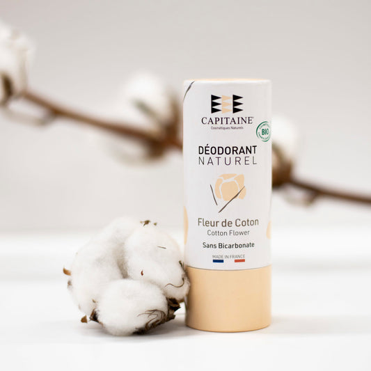 Capitaine -- Déodorant solide stick sans bicarbonate - fleur de coton - 60 g