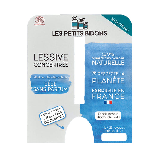 Les Petits Bidons -- Fronton lessive Bébé Sans Parfum pour Jerrican 10L VRAC