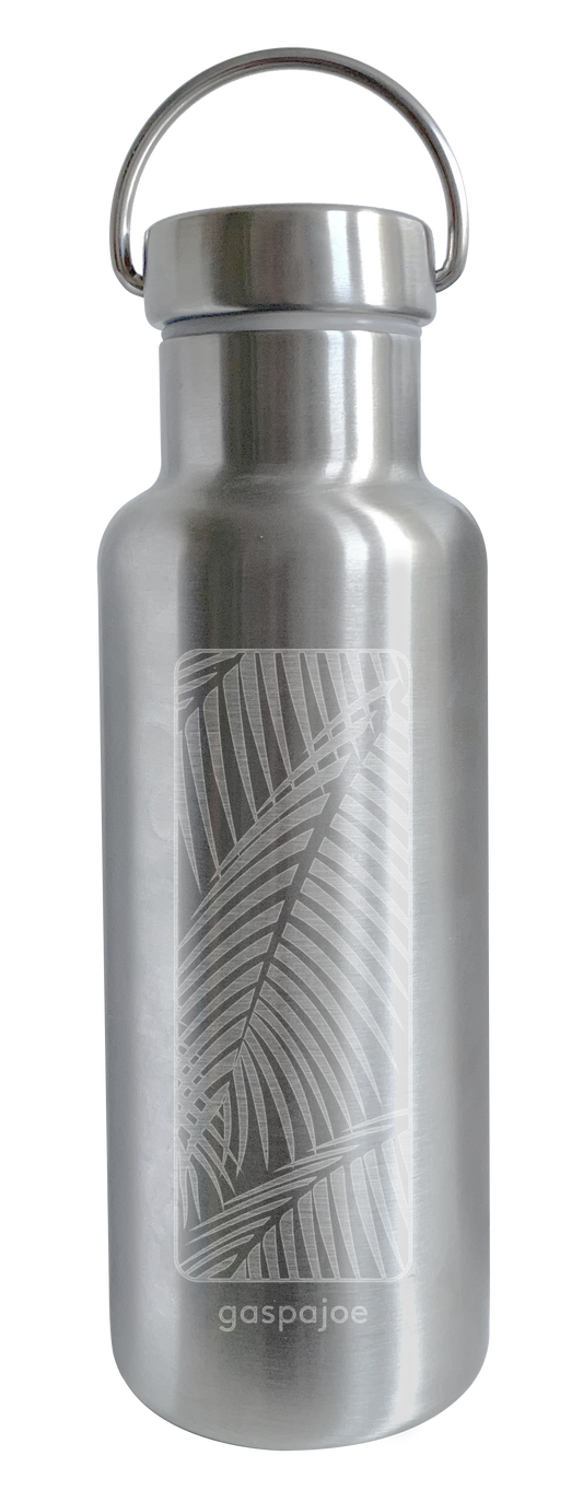 Gaspajoe -- Gourde Isotherme Groovy Inox gravure palmier - 500 ml
