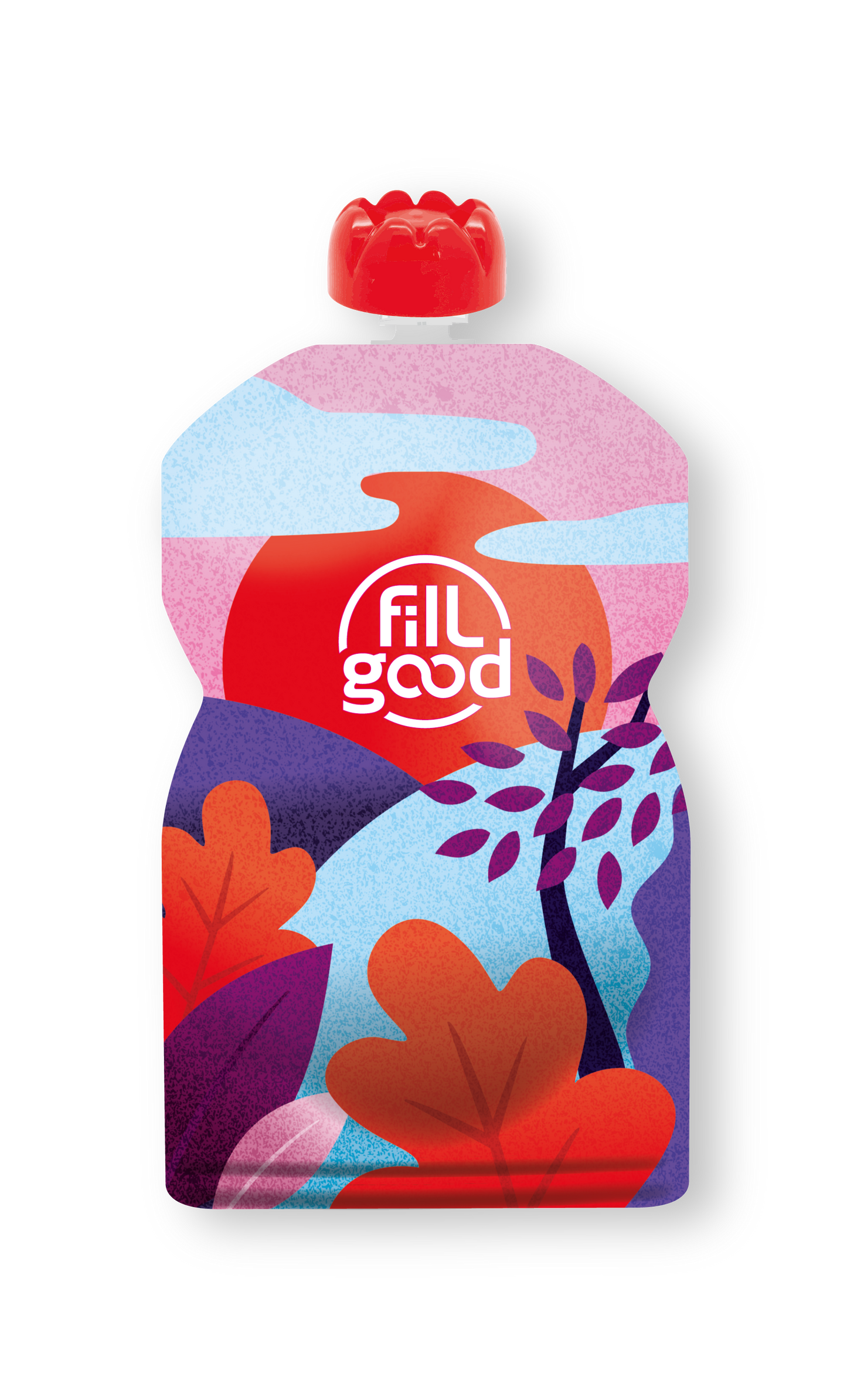 Fillgood -- Présentoir de 8 lots de 4 gourdes adulte souple réutilisables - 130 mL