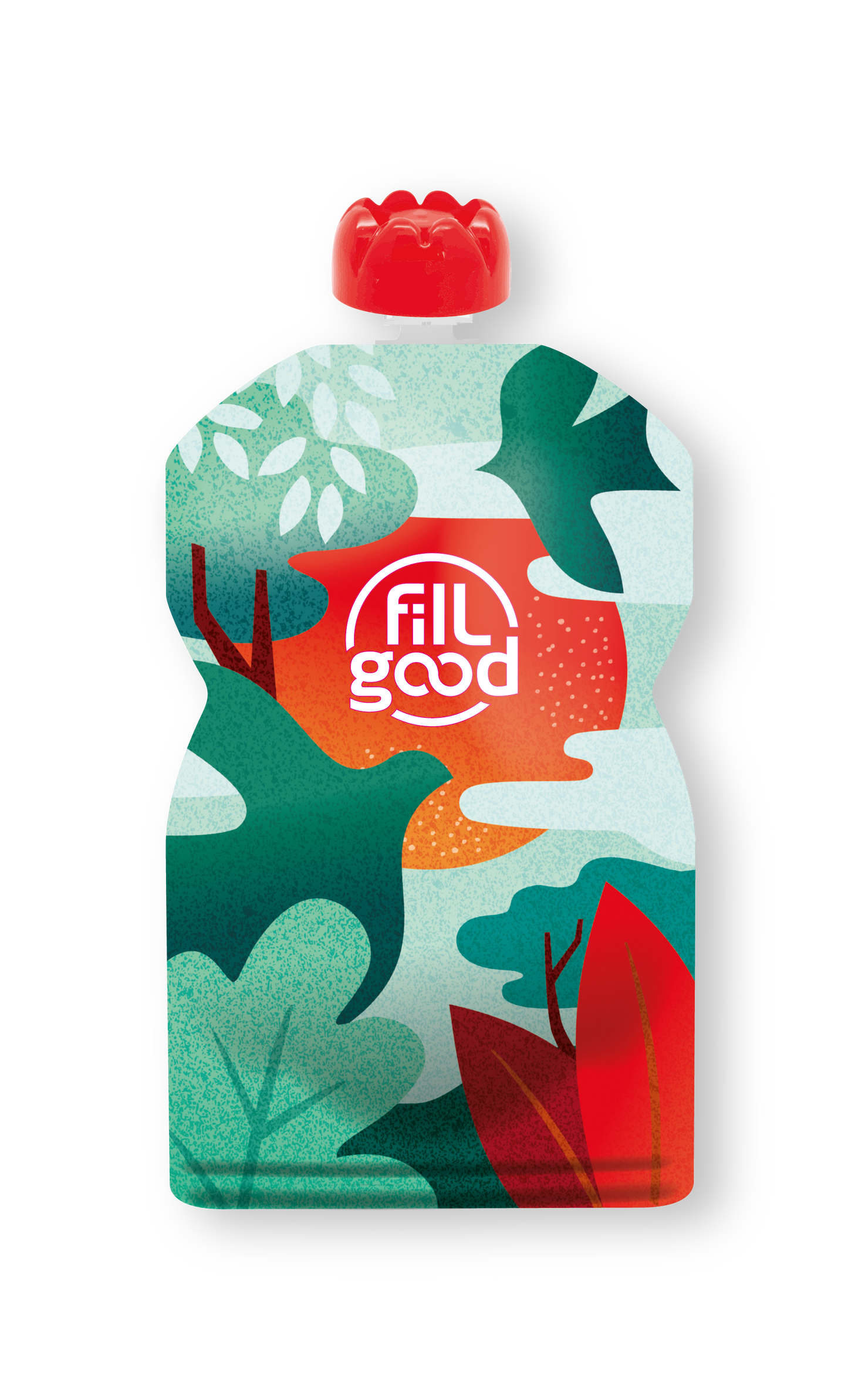 Fillgood -- Présentoir de 8 lots de 4 gourdes adulte souple réutilisables - 130 mL