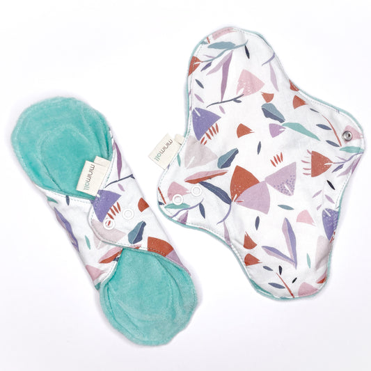 My Boo Company -- Serviette hygiénique fleurs de coton - flux normal + Vrac