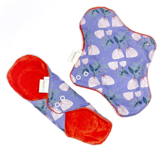 My Boo Company -- Serviette hygiénique fleurs bleues - flux normal + Vrac