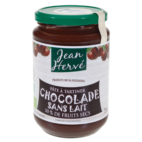 Jean Hervé -- Pâte à tartiner chocolade sans lait - 750 g x 6