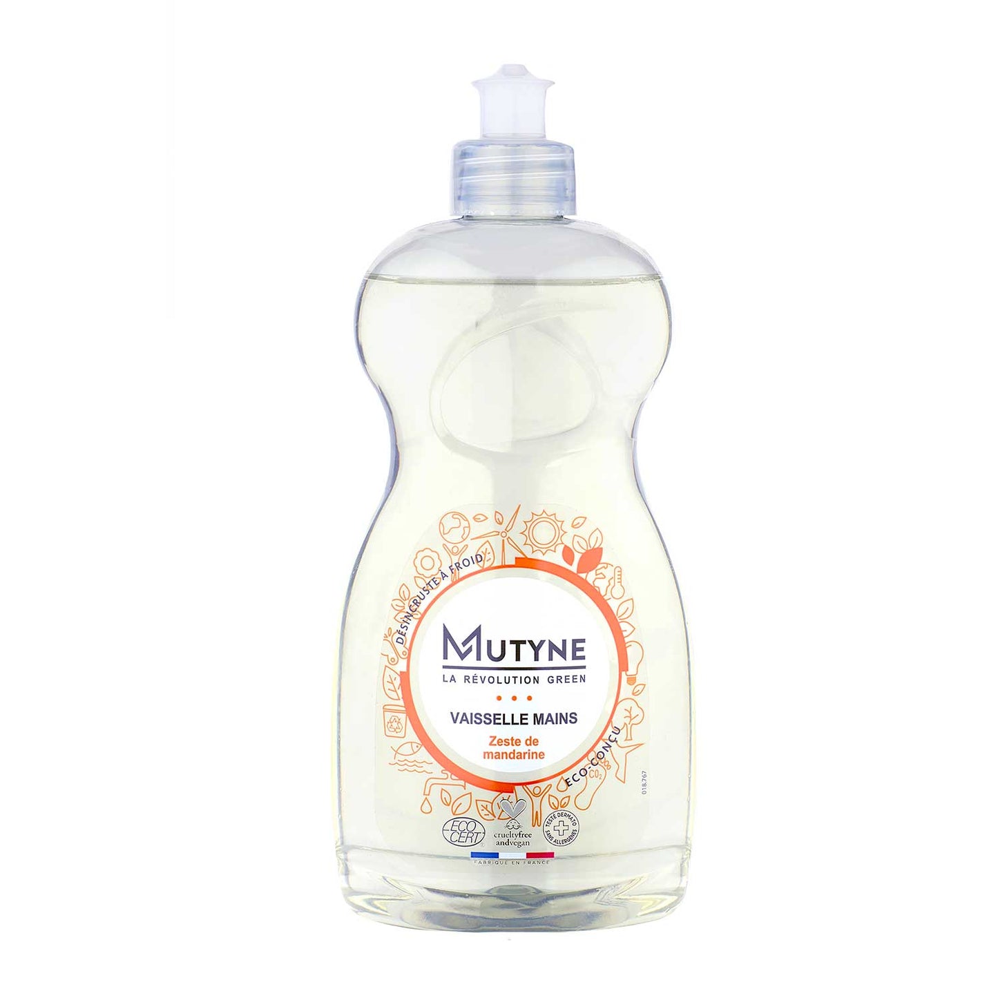 Mutyne -- Liquide vaisselle ecocert zeste de mandarine - 500 mL