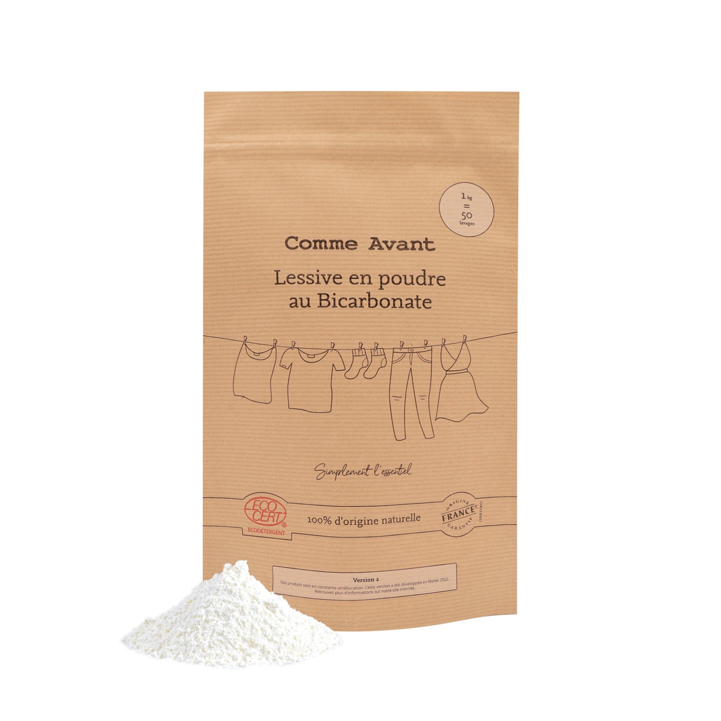 Comme Avant -- Lessive en poudre au bicarbonate - 1 kg